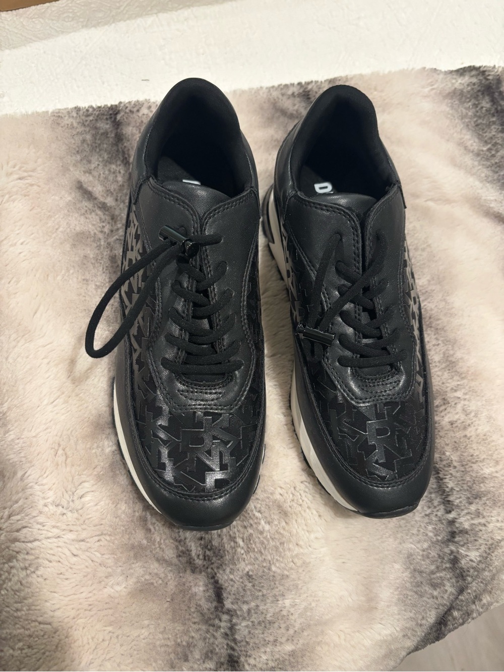 DKNY Black Logo-Print Women's Sneakers